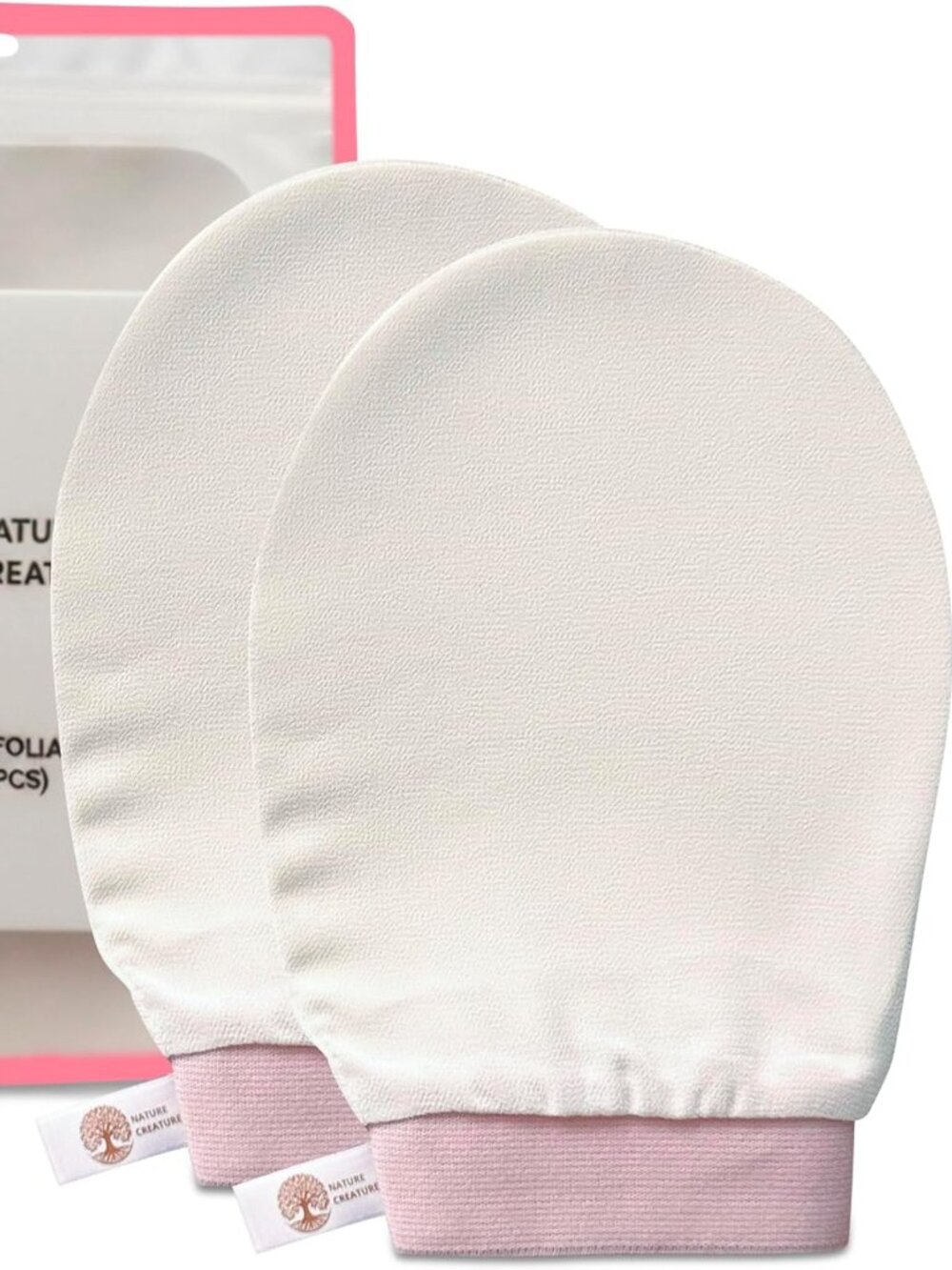 Vegan Silk Exfoliating Glove Set (Pack of 2) - New